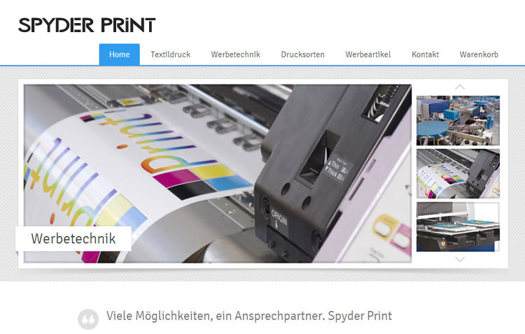 Textildruck und Werbung, Spyder Print